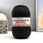 Пряжа для вязания спицами, крючком «Камтекс. Аргентинская шерсть», 100% импортная полутонкая шерсть 200 м/100 г, (003 чёрный) - Фото 3