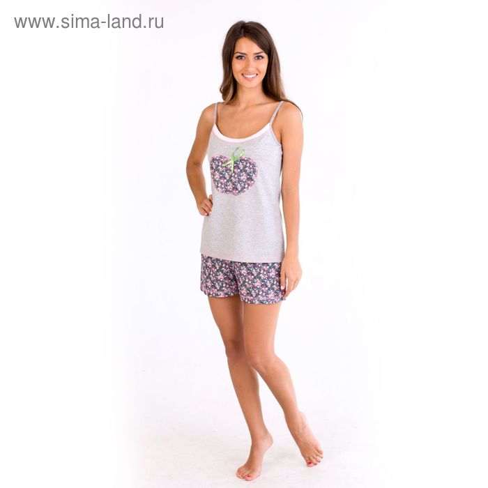Комплект женский (майка, шорты) "Амели", размер 56, цвет МИКС - Фото 1
