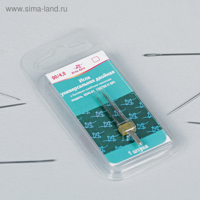 Игла для бытовых швейных машин, двойная, №90/4 - Фото 1