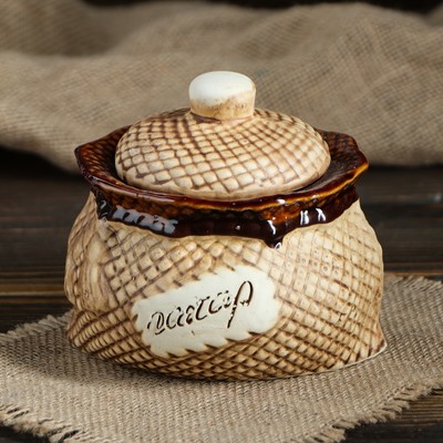 Сахарница "Мешок", плетёнка, 0.6 л, микс