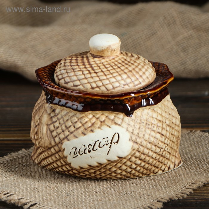 Сахарница "Мешок", плетёнка, 0.6 л, микс - Фото 1