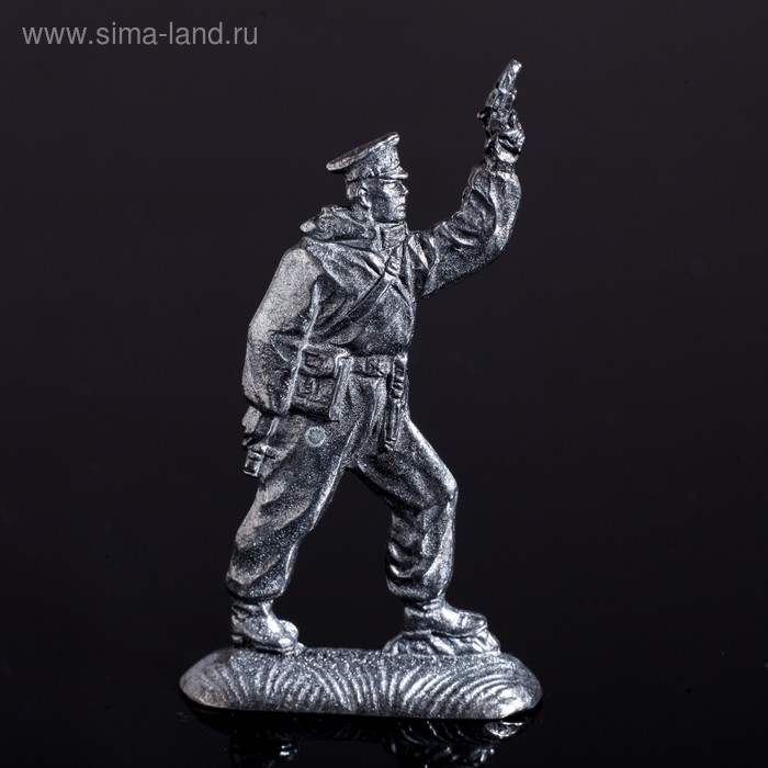 Оловянный солдатик "Пограничник с ракетницей" - Фото 1