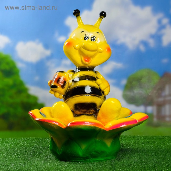 Садовая фигура-кашпо "Пчелка с цветком"  48х41х54см - Фото 1