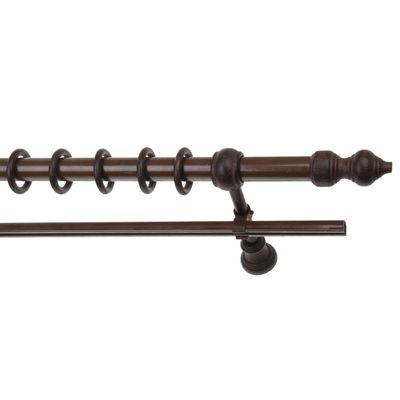 Карниз двухрядный, «Деревянный элемент», 280 см, d=2,8 см, цвет орех