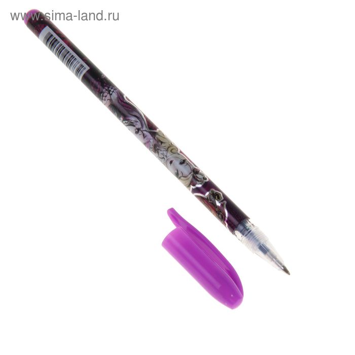 Ручка гелевая дизайн Ever After High Фиолетовая, синие чернила, узел 0,5 мм, туба - Фото 1