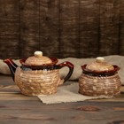 Чайный набор "Плетенка" чайник+сахарница, 0,7 л/0,6 л, микс - Фото 2