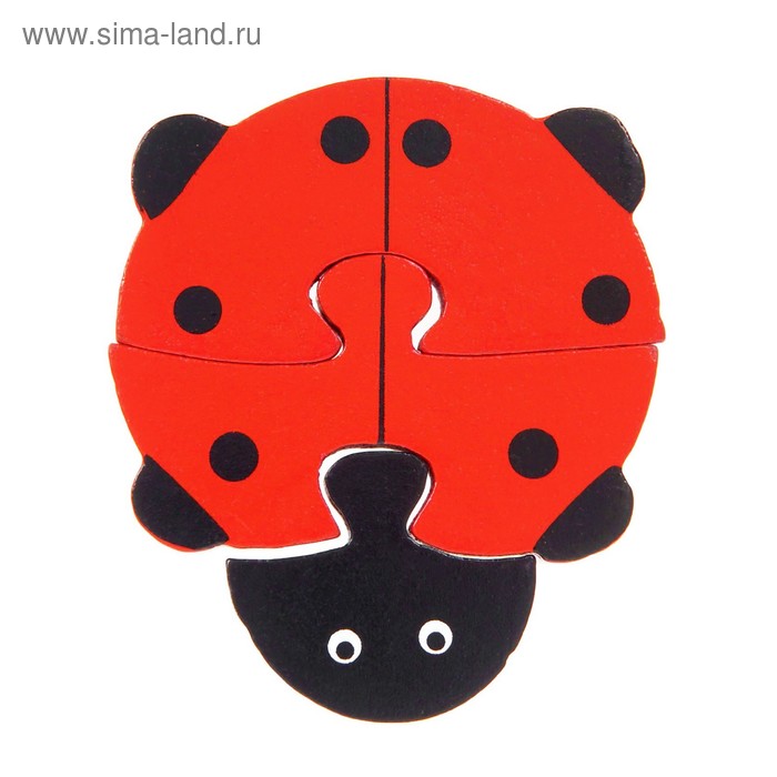 Пазл фигурный "Божья коровка", 3 элемента - Фото 1