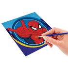 Роспись по холсту по номерам красками (наб.6 цветов по 3мл + кисть + 1 пакет блестки), Человек-Паук - Фото 1