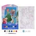 Раскраска по номерам красками "Волшебство рядом", Холодное сердце (краски 6цв., кисть, декор), 21*30 см - Фото 1