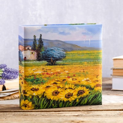 Фотоальбом на 200 фото 10х15 см "Маковое поле" (бум. листы) 22,5х23х5 см