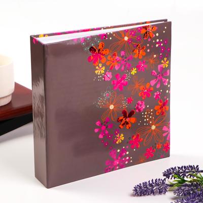 Фотоальбом на 200 фото 10х15 см "Россыпь цветов" (бум.листы) 22,5х23х5 см