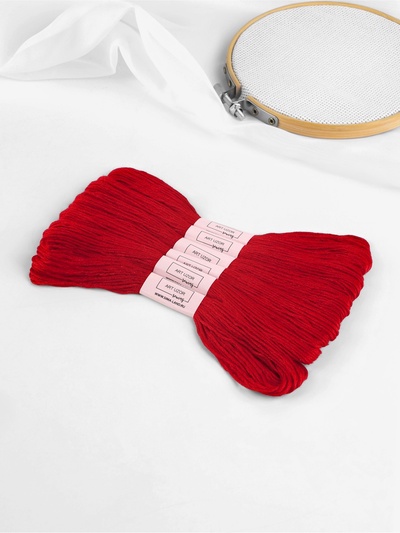 Набор ниток мулине №321, 8 ±1 м, 6 шт., цвет тёмно-красный