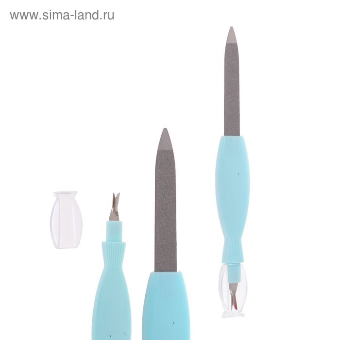 Пилка-триммер металлическая для ногтей, фигурная ручка, 14 см, цвет МИКС - Фото 1