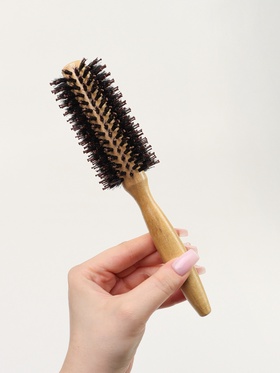 Брашинг для волос, деревянный, комбинированная щетина, d=20/50 мм, 22(±1) см