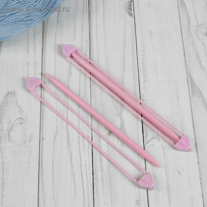 Набор вспомогательных спиц для вязания, 2 шт, цвет розовый - Фото 1