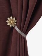 Подхват для штор «Ромашка», d=6 см, цвет бежевый, золотой - Фото 2