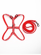 Комплект прошитый «Жираф», ширина 1 см, поводок 120 см, шлейка 23-35 см, красный - Фото 3