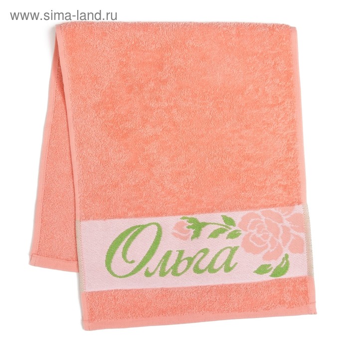 Полотенце именное махровое Collorista "Ольга" 30х70 см 100% хлопок, 370гр/м2 - Фото 1
