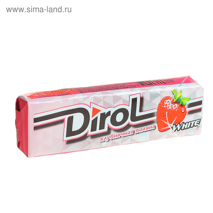 Жевательная резинка Dirol Клубничная поляна, отбеливающая, 13,6г. - Фото 1