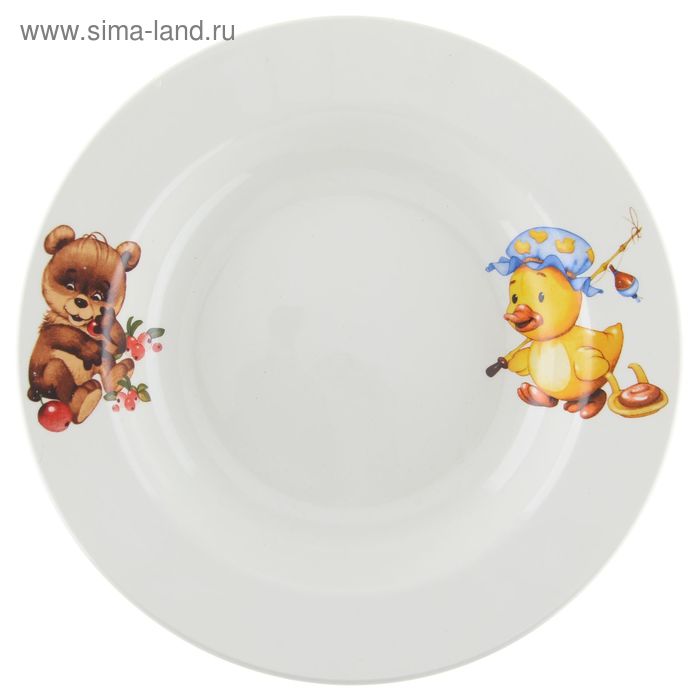 Тарелка глубокая 20 см "Утенок, медвежонок", 250 мл - Фото 1