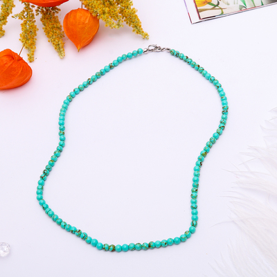 Бусы шар №4 «Бирюза старая», 45см