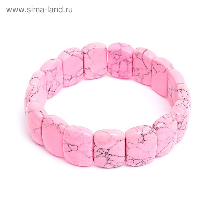 Браслет пластина мини «Агат розовый» - Фото 1
