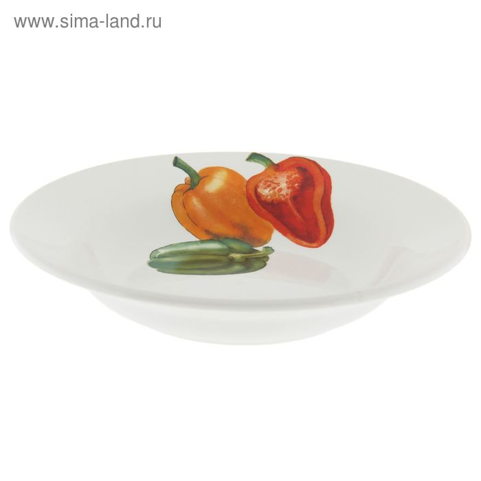 Тарелка глубокая 250 мл «Овощи», d=20 см, рисунок МИКС - Фото 1