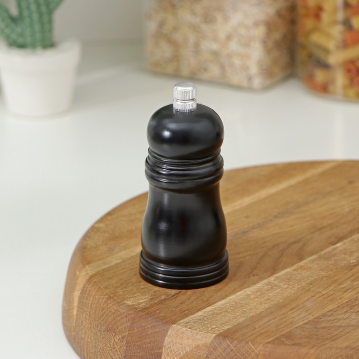 Мельница для специй Доляна «Дуновение леса», 10.5×4.5 см, керамический механизм, чёрная - Фото 1