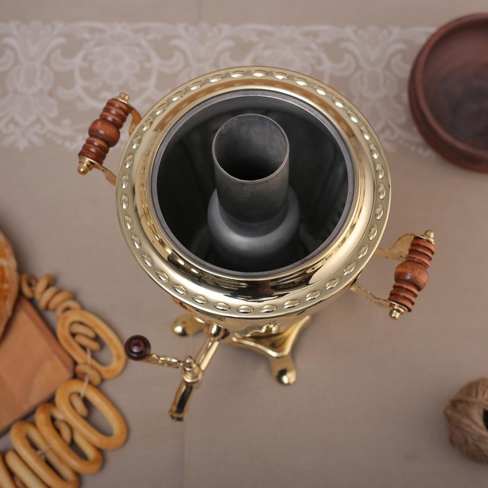 Самовар «Золото», рюмка, 2,5 л, жаровой, труба входит в комплектацию - фото 1886187191