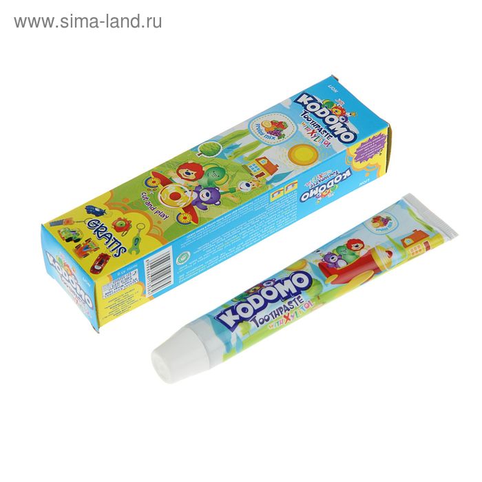 Зубная паста детская Kodomo "Mix Fruits" 45г + игрушка - Фото 1