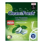 Таблетки для посудомоечных машин Clean & Fresh All in 1, 15 шт - Фото 2