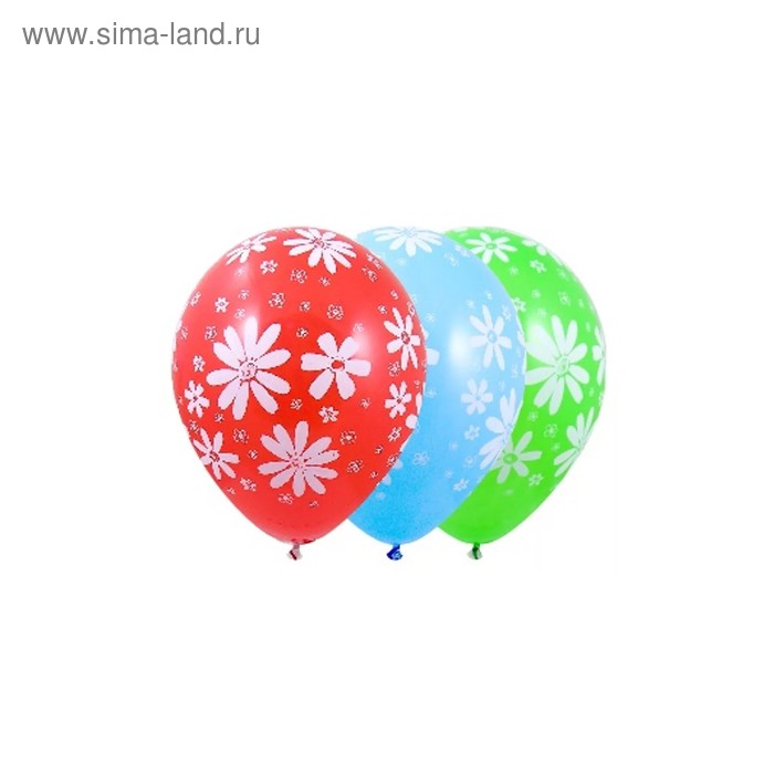 Шар латексный 14" "Ромашки", пастель, набор 25 шт., цвета МИКС - Фото 1