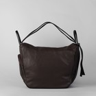 Сумка-рюкзак на молнии, 1 отдел, 2 наружных кармана, коричневая - Фото 2