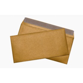 Набор конвертов E65 110 х 220 мм, дизайнерская бумага COCKTAIL, отрывная лента, 120г/м, металлик золото, 5 штук