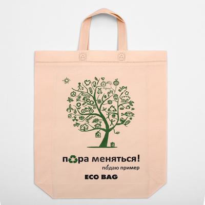 Пакет с петлевой ручкой «Эко», 44×42×10 см, бежевый