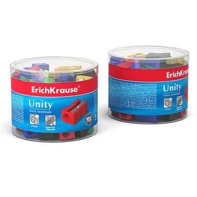 Точилка ErichKrause Unity, 1 отверстие диаметром 8 мм, МИКС