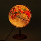 Глобус на деревянной подставке физико-политический «Элеганс», диаметр 210 мм, с подсветкой - Фото 2