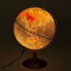 Глобус на деревянной подставке физический «Элеганс», диаметр 250 мм, с подсветкой - Фото 2