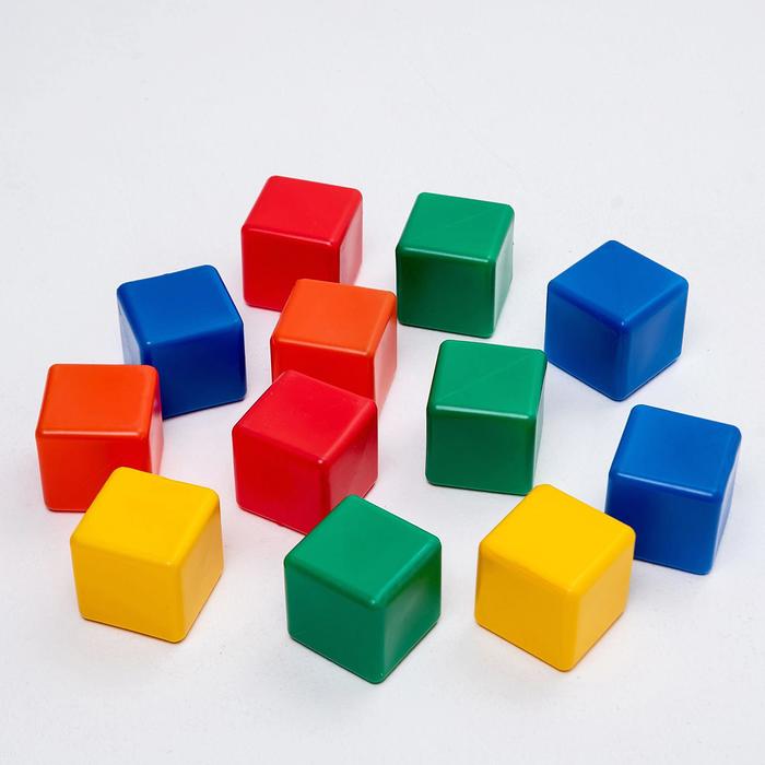 Набор цветных кубиков, 6 × 6 см, 12 штук - фото 1898007174