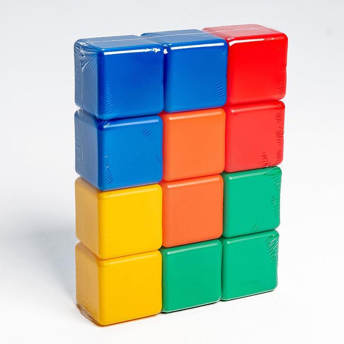 Набор цветных кубиков, 6 × 6 см, 12 штук - фото 1898007175