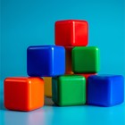 Набор цветных кубиков, 9 штук, 4 × 4 см - Фото 8