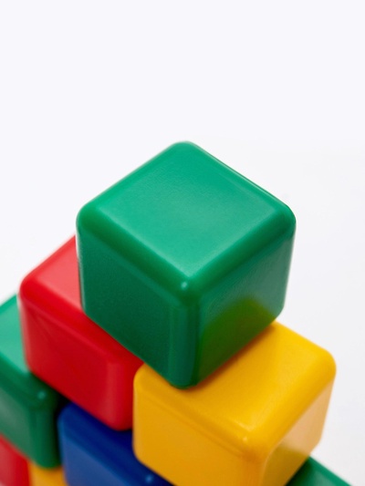 Кубики детские, пластиковые, цветные, 9 штук, 4×4 см