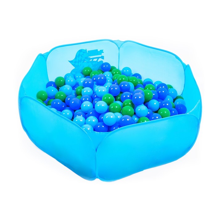Шарики для сухого бассейна с рисунком, диаметр шара 7,5 см, набор 60 штук, цвет морской