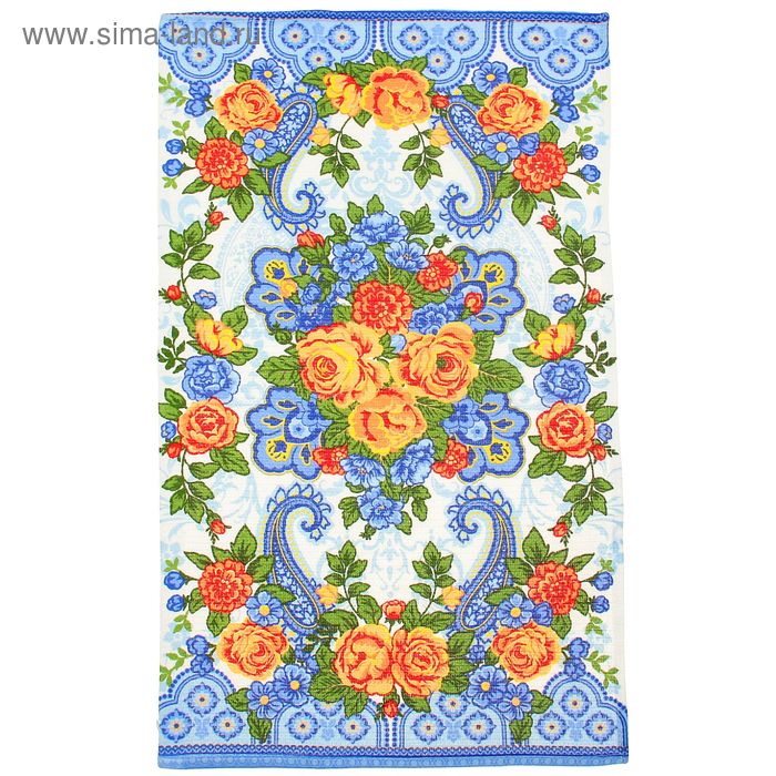 Полотенце вафельное Посадские мотивы 33*60 см +/-2 см,100% хлопок 160 гр/м - Фото 1