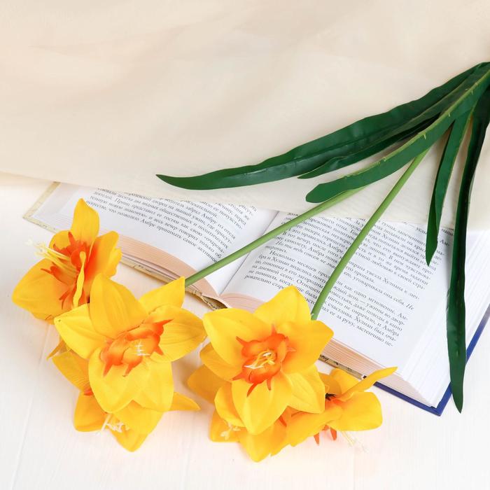 Цветы искусственные "Нарцисс" 60 см, жёлтый - Фото 1
