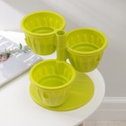 Кашпо многоярусное «Каскад», 3 шт, 700 мл, зелёное - Фото 3