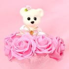 Букет «От всего сердца», с мишкой, 7 цветков, цвет розовый - Фото 4