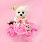 Букет «Для тебя», с мишкой, 7 цветков, цвет бело-розовый, 14 см х 14 см х 26 см - Фото 4