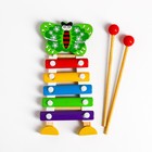 Игрушка музыкальная Металлофон «Бабочка», 5 тонов - Фото 3