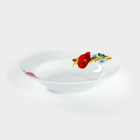 Тарелка глубокая Добрушский завод «Маки красные», 250 мл, d=20 см, фарфор, белая - Фото 2